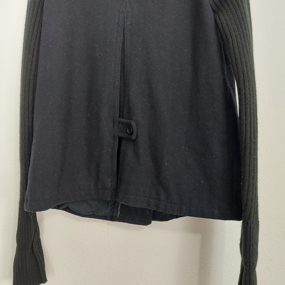 Gap Duffle Coat Jacket Military Size M Wool Blend Zip Toggle Button Heavy Black. - Picture 10 of 12